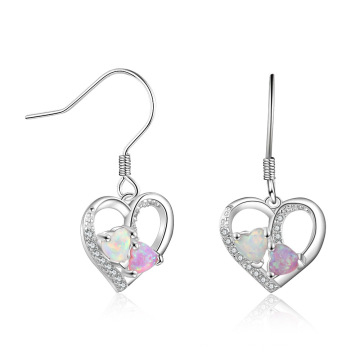 Opal Earring High Quality Heart Shaped jewelry Opal Stone Earrings for Girl